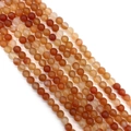 Polished natural orange carnelian gemstone round beads for DIY jewelry making - No.6 Light Red Agate