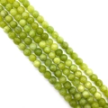 Polierte natürliche grüne Jade-Rundperlen für DIY-Schmuckhalsketten und Armbänder - Peridot