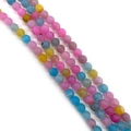 Mixed color Dragon Vein Agate beads in pink, blue, yellow, and purple for DIY jewelry making - No. 3 Colorful Mix / 6mm