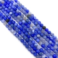 6mm-10mm matte blue lace agate round beads for DIY jewelry making with natural stripes - 6mm / Dark Blue Tones (No.3)
