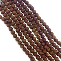Deep burgundy electroplated agate stone beads with matte finish for DIY jewelry - 6mm / Dark Purple Red (No. 2)
