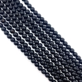 Polished natural black agate round beads for DIY jewelry making and necklaces - No.11 Black Agate