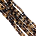 Polished natural agate beads in mixed brown and black shades for DIY jewelry making - No.12 Black Pattern Agate