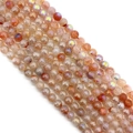 Polished 8mm faceted ice cracked agate beads with iridescent AB coating for DIY jewelry - 6mm / Light Orange Rainbow (No.1)