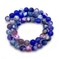 Polished blue and purple dragon vein agate loose beads for DIY jewelry making - 6mm / Blue Purple Pink White Marble (No. 1)