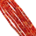 Polished dragon vein agate beads in orange-red gradient for DIY jewelry making - No.11 Orange Red
