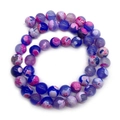 Polished round dragon vein agate beads in mixed purple blue and pink tones - 6mm / Purple Blue Pink Dragon Vein Agate (No. 2)