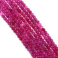 Polished rose red dragon vein agate beads for DIY necklace jewelry making accessory - No. 13 Deep Pink