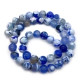 Strand of 8mm blue and white dragon vein agate beads for DIY jewelry making - 6mm / Dark Light Blue White Swirl (No. 4)