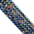 Dragon vein agate beads with iridescent plating for DIY jewelry making - Rainbow Plated Dragon Vein (No.5)