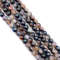 Crackle dragon vein agate beads with metallic iridescent luster for jewelry making - Dark Metallic Rainbow Dragon Vein (No.6)