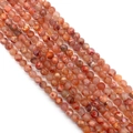 Polished natural dragon vein agate round beads in vibrant orange and red for DIY jewelry - 6mm / Orange Red (No.3)
