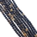 Polished natural black dragon vein agate stone beads for DIY jewelry making - Black (No. 16)