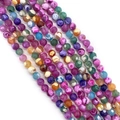6mm-10mm colorful dragon vein agate round beads with polished crackle texture - 6mm / Mixed Color (No.1)