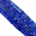 Perles carrées en agate veine de dragon bleu foncé pour fabrication de bijoux DIY - 8x8mm / N°4 (Bleu Foncé)