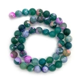 Polished natural dragon vein agate round beads in mixed colors for jewelry making DIY - Green Purple Mix / Diameter 6mm