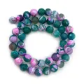 Polished 10mm round dragon vein agate beads in green and pink for DIY jewelry - 6mm / Green Purple Pink Mix 2