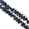 Facettierte schwarze Achat-Tropfenperlen 6x9mm für DIY Schmuckherstellung - 6x9mm (44 Stück/Strang) / Schwarzer Achat