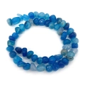 Perles en agate bleue de forme irrégulière pour bijoux DIY avec trous verticaux - 8X10mm / Bleu (No.2)