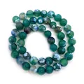 Blue and green dragon vein agate round loose beads for DIY jewelry making - 6mm / Green Blue White Mix 3