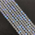 Frosted synthetic moonstone 6mm round beads with blue and purple shimmer effects - 6mm / Style 1 (1033-T211021008)