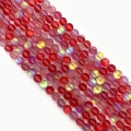 Frosted matte synthetic moonstone beads in red and pink for DIY jewelry making - 6mm / Style 4 (1033-T211021008)