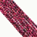 Polished rose red and deep pink tiger eye stone beads with silk luster and cat eye effect - Rose Red (No. 5)