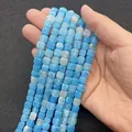 Blue weathered dragon vein agate cube beads 8x8mm for DIY jewelry making - 8x8mm / Light Blue