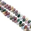 Faceted 6x9mm teardrop natural stones in mixed colors for DIY jewelry making - 6x9mm / Multicolor
