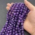 Perle in agata viola sfaccettata pietra naturale per gioielli DIY da 6 a 10mm - Ametista