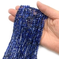 Faceted natural blue sodalite beads for DIY jewelry making and bracelet supplies - 2mm / Blue Vein Stone