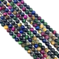 Vibrant mixed color tiger eye beads with natural chatoyancy for DIY jewelry making - No. 8 (Colorful Mix)