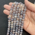 Natural weathered dragon vein agate beads in earth tones for DIY jewelry making - US 10