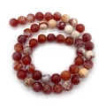 Round fire agate dragon vein beads in reddish brown for DIY jewelry making - 6mm / No. 1 (Red Brown)
