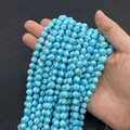 Perle in agata turchese sfaccettate a forma rotonda irregolare per gioielli fai-da-te - Turchese