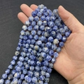 Perle sfaccettate in sodalite naturale blu per gioielli fai-da-te, misura 6-10 mm - Sodalite