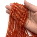 Handheld faceted carnelian beads strands for DIY jewelry making and bracelets - Size 14