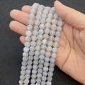 Strand of weathered grey agate beads 6mm-10mm with dragon veins for DIY jewelry - Size 16