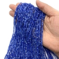 Faceted Lapis Lazuli blue round beads 2-4mm for DIY jewelry making accessories - Size 18