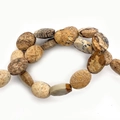 Gefacetteerde ovale landschapssteen losse kralen met natuurlijke bruine aardetinten textuur - 6x8mm (22 Stuks/Streng) / Landschapsjaspis