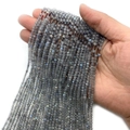Faceted labradorite gemstone beads with blue flash for DIY jewelry making - Flash Stone (Labradorite)