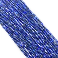 Macro view of 2-4mm faceted lapis lazuli round beads for DIY jewelry making - 2x3mm 187 Pcs Per String / Lapis Lazuli