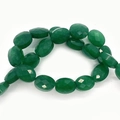 Donkergroene gefacetteerde ovale natuursteen kralen voor DIY sieraden 6x8mm - 6x8mm (22 Stuks/Streng) / Maleisische Jade