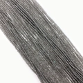 Cuentas redondas de piedra natural gris humo talladas para collares DIY brillantes - Gris