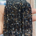 Polished black onyx faceted 3mm round beads for jewelry making strand - 2x3mm 185 Beads/Strand 5g / Black Agate
