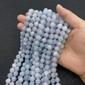 Perle in agata naturale sfaccettata azzurro e lavanda per creazione gioielli fai-da-te - Acquamarina