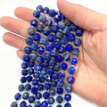 Faceted natural lapis lazuli beads in deep blue for DIY jewelry making - 8mm / Lapis Lazuli