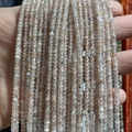 Cuentas de piedra natural facetadas 2-3mm en color marrón claro con brillo champán - 2x3mm 185 Cuentas/Tira 5g / Cuarzo Fresa Claro
