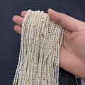 Faceted 2-3mm creamy white natural shell beads strands for DIY jewelry making - Shell