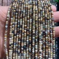 Cuentas facetadas de 2-3mm de piedras naturales mixtas en tonos turquesa y turmalina - 2x3mm 185 Cuentas/Tira 5g / Piedra de pino africano